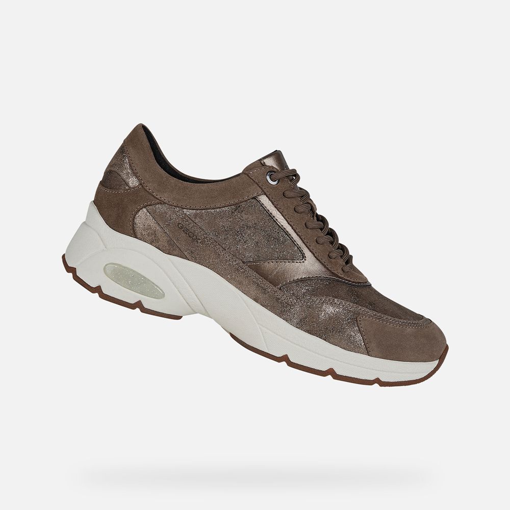 Geox Bayan Spor Ayakkabı Koyu Bej Rengi - Alhour - SAN-894561